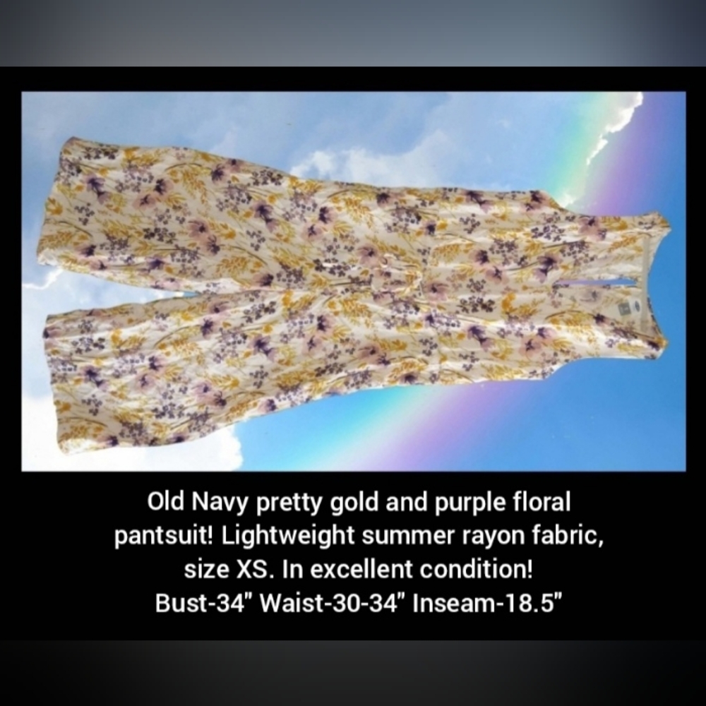 Old Navy Summery Floral Pantsuit Sz XS - Picture 2 of 7